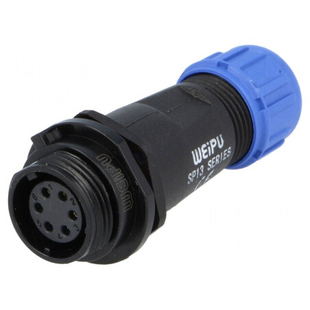 Mufă SP13 Mamă 6 PIN IP68 5A 125V Lipire | Electronic-mag.ro | Componente Electronice