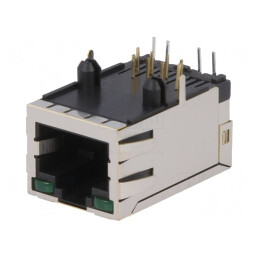 Soclu RJ45 8P8C Ecranat cu LED | Electronic-mag.ro | Componente Electronice