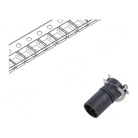 Soclu M12 4-Pin Ethernet pentru PCB SMT 250V 4A | Electronic-mag.ro | Componente Electronice