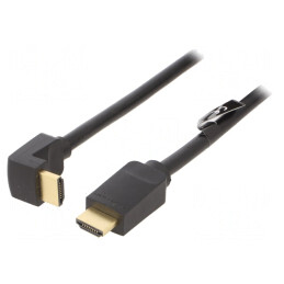 Cablu HDMI 2.0 90° 3m Negru | Electronic-mag.ro | Componente Electronice
