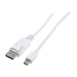 Cablu DisplayPort 1m Alb