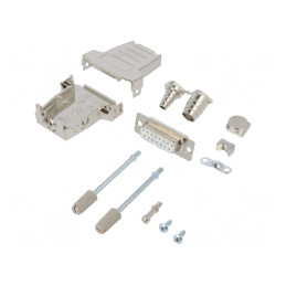 D-Sub 15-Pin Mufă Mamă Albă - Set Complet | Electronic-mag.ro | Componente Electronice
