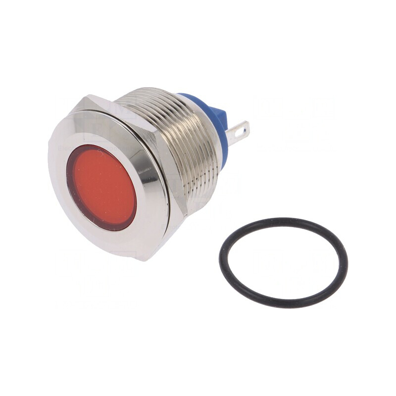 Lampă de control LED plată roşie 24V Ø22mm alamă | Electronic-mag.ro | Componente Electronice Lampă de control LED plată roşie 24V Ø22mm alamă | Electronic-mag.ro | Componente Electronice