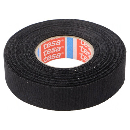 Bandă textilă neagră auto 19mm x 15m 150°C | Electronic-mag.ro | Componente Electronice