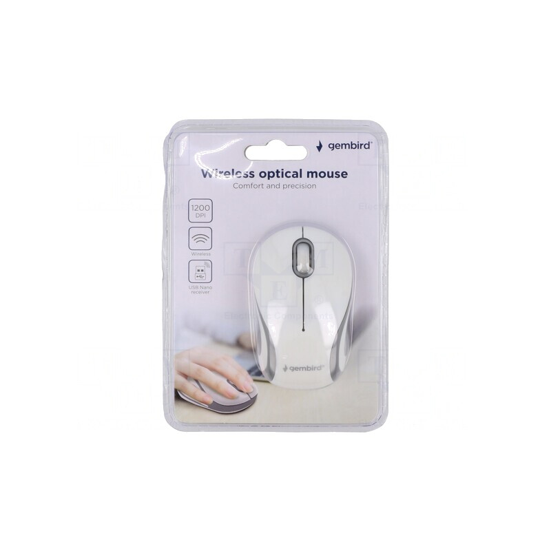 Mouse optic wireless USB A, alb/negru, 10m, 3 butoane | Electronic-mag.ro | Componente Electronice