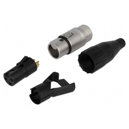 Mufă XLR Mamă 3 Pin Aurită pentru Cablu | Electronic-mag.ro | Componente Electronice