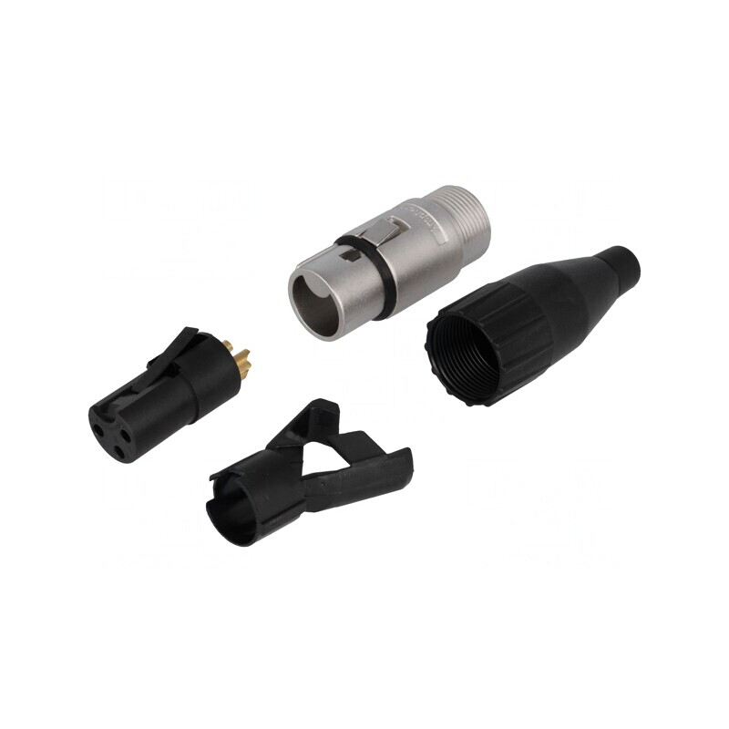 Mufă XLR Mamă 3 Pin Aurită pentru Cablu | Electronic-mag.ro | Componente Electronice