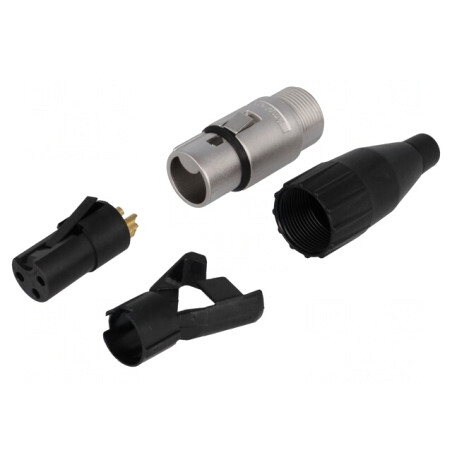 Mufă XLR Mamă 3 Pin Aurită pentru Cablu | Electronic-mag.ro | Componente Electronice
