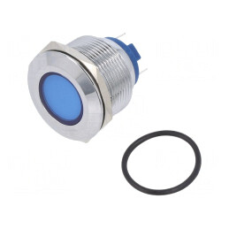 Lampă de control LED albastru 24V Ø22mm alamă | Electronic-mag.ro | Componente Electronice
