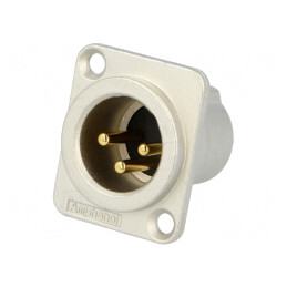 Soclu XLR 3 Pin Aurit | Electronic-mag.ro | Componente Electronice
