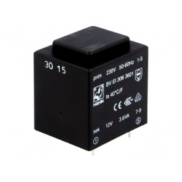 Transformator Încapsulat 3,6VA 230V 12V 300mA PCB | Electronic-mag.ro | Componente Electronice