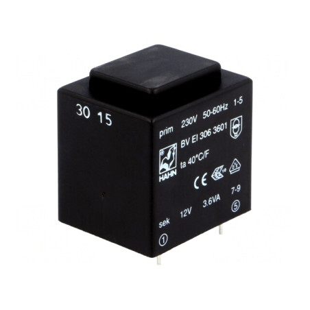 Transformator Încapsulat 3,6VA 230V 12V 300mA PCB | Electronic-mag.ro | Componente Electronice