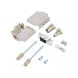 Conector D-Sub 9P Mamă Lipire pe Cablu Gold Flash UNC 4-40 | Electronic-mag.ro | Componente Electronice
