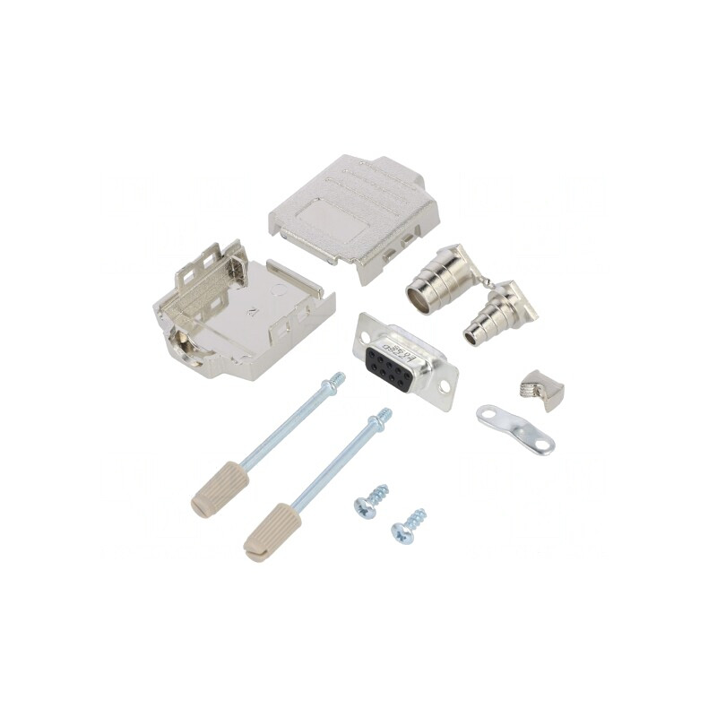 Conector D-Sub 9P Mamă Lipire pe Cablu Gold Flash UNC 4-40 | Electronic-mag.ro | Componente Electronice