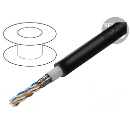 Cablu ETHERLINE® ROBUST 4x2x26AWG 6,2mm Negru