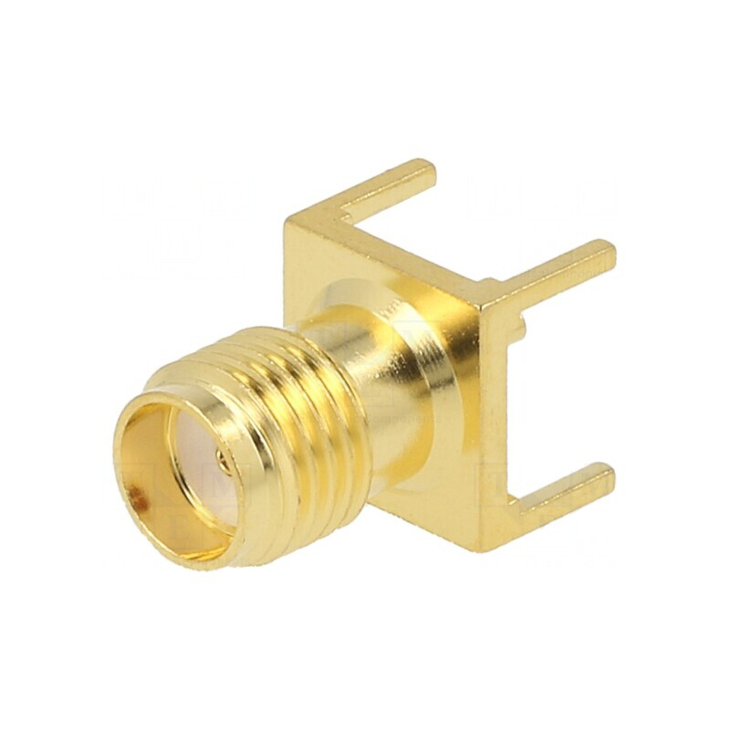 Soclu SMA Mamă Drept PTFE Aurit 50Ω THT pentru PCB | Electronic-mag.ro | Componente Electronice