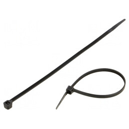 Colier de strângere 200mm x 4,8mm negru poliamidă | Electronic-mag.ro | Componente Electronice
