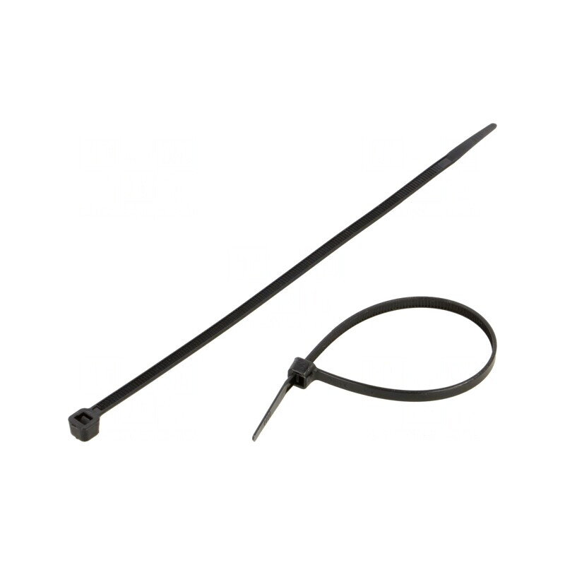 Colier de strângere 200mm x 4,8mm negru poliamidă | Electronic-mag.ro | Componente Electronice