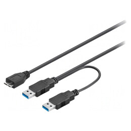 Cablu USB 3.0 A la Micro B 0,3m Negru | Electronic-mag.ro | Componente Electronice