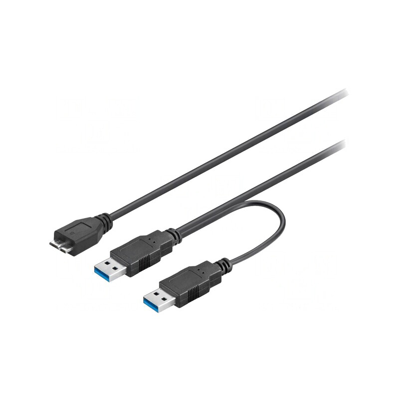Cablu USB 3.0 A la Micro B 0,3m Negru | Electronic-mag.ro | Componente Electronice