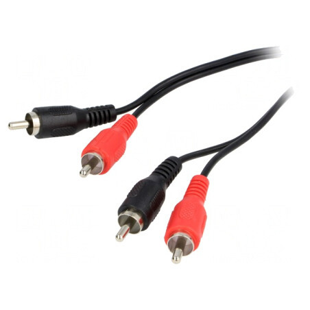 Cablu RCA 10m Negru x2 Mufe | Electronic-mag.ro | Componente Electronice