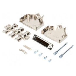 D-Sub 25-Pin Mufă Tată pentru Lipire pe Cablu - Set Complet | Electronic-mag.ro | Componente Electronice