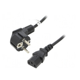 Cablu Alimentare Unghiular Schuko la IEC C13 PVC 1.5m | Electronic-mag.ro | Componente Electronice