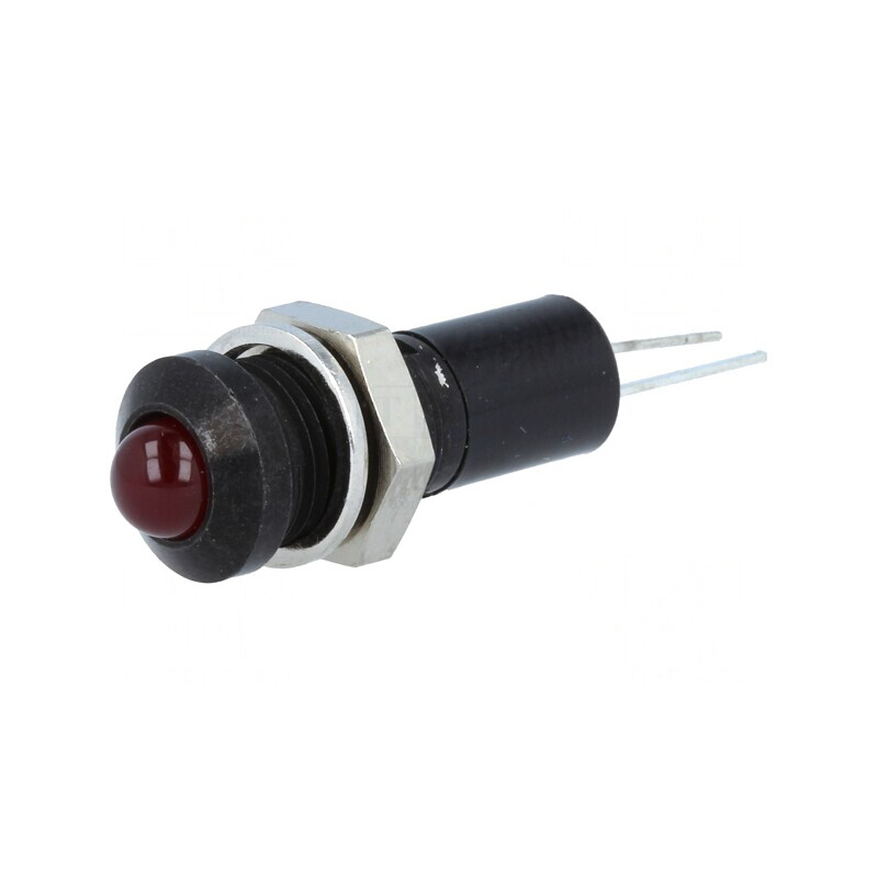 Lampă LED Convexă Roșie 24VDC Ø8mm pentru PCB | Electronic-mag.ro | Componente Electronice