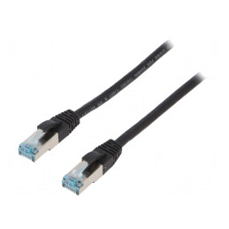 Patch Cord S/FTP 6a Negru 2m Cu 27AWG IP20 | Electronic-mag.ro | Componente Electronice
