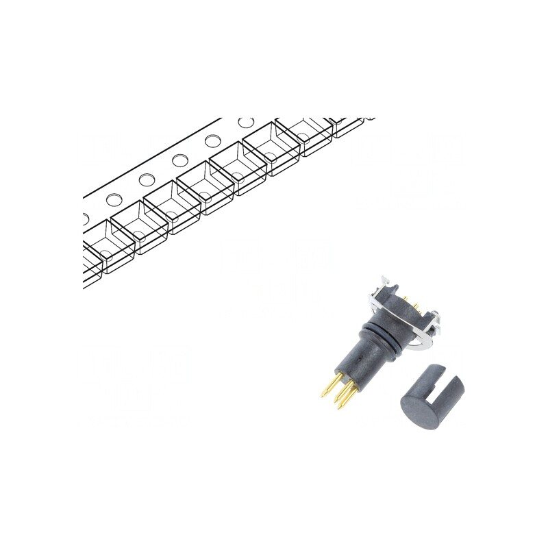 Conector M8 4-PIN Tată PCB 3A 30V | Electronic-mag.ro | Componente Electronice