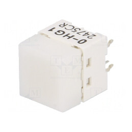 Comutator Tastatură Alb cu LED Verde 24V 0.05A | Electronic-mag.ro | Componente Electronice