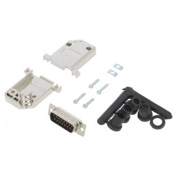 D-Sub 15 Pin Mufă Tată Neagră pentru Lipire Pe Cablu | Electronic-mag.ro | Componente Electronice
