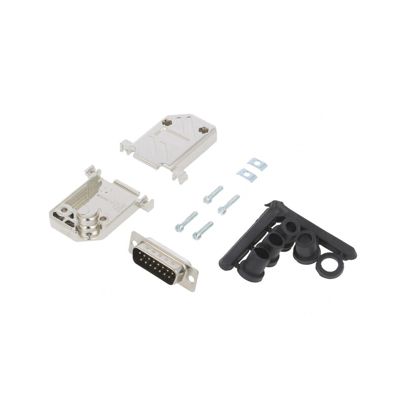 D-Sub 15 Pin Mufă Tată Neagră pentru Lipire Pe Cablu | Electronic-mag.ro | Componente Electronice