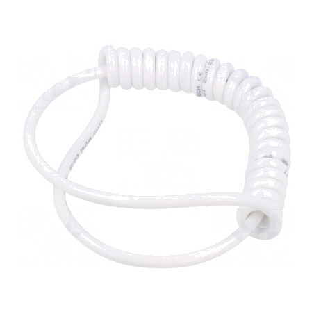 Cablu spiralat PUR alb 0,4m 300V | Electronic-mag.ro | Componente Electronice