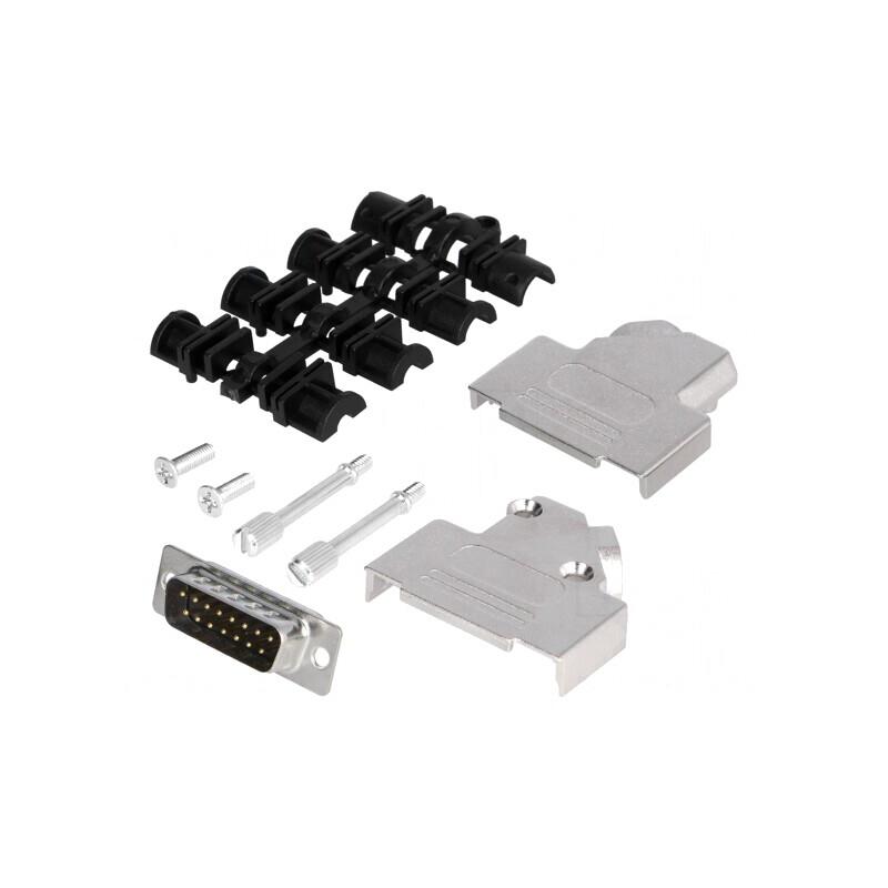 Mufă D-Sub 15 PIN Tată 45° Lipire pe Cablu | Electronic-mag.ro | Componente Electronice