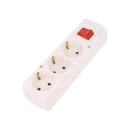 Conector Alimentare AC Mamă Splitter Alb 2P PE 250VAC 16A | Electronic-mag.ro | Componente Electronice