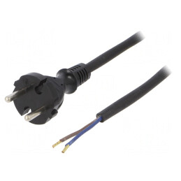Cablu Alimentare 2x1mm2 2m Negru 16A | Electronic-mag.ro | Componente Electronice