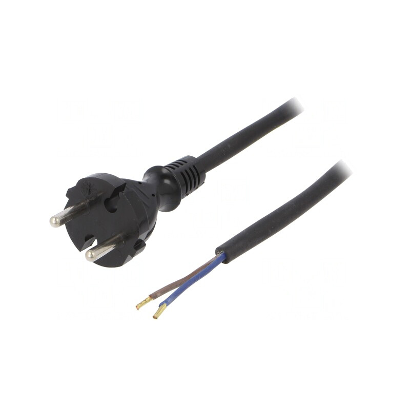 Cablu Alimentare 2x1mm2 2m Negru 16A | Electronic-mag.ro | Componente Electronice