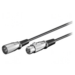 Cablu XLR 3 Pin Masculin-Feminin 2m Negru | Electronic-mag.ro | Componente Electronice