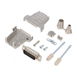 Conector D-Sub 15 PIN Mufă Tată Lipire Neagră | Electronic-mag.ro | Componente Electronice