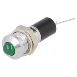 Lampă LED Verde 24VDC Ø8mm pentru PCB | Electronic-mag.ro | Componente Electronice