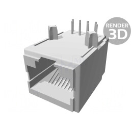 Soclu RJ45 8p8c pentru PCB THT | Electronic-mag.ro | Componente Electronice