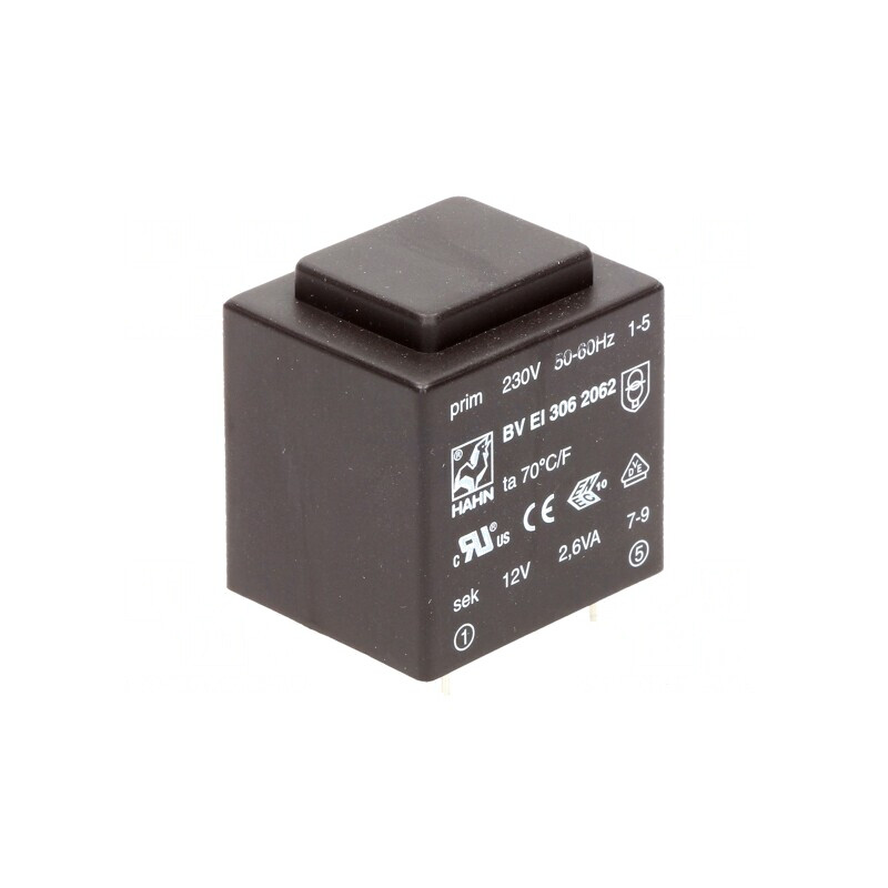 Transformator încapsulat 2,6VA 230VAC 12V 217mA PCB | Electronic-mag.ro | Componente Electronice