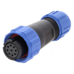 Mufă Mamă SP13 9 PIN IP68 3A 125V pentru Cablu | Electronic-mag.ro | Componente Electronice