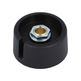 Buton rotativ indicator poliamidă neagră Ø6mm 31x16mm | Electronic-mag.ro | Componente Electronice