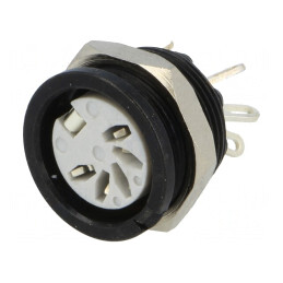 Soclu DIN 5 PIN 180° Lipire Argintat 34V 2A | Electronic-mag.ro | Componente Electronice