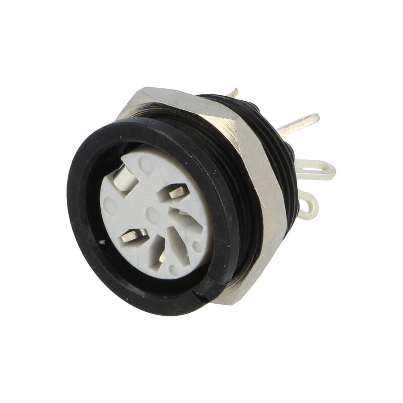 Soclu DIN 5 PIN 180° Lipire Argintat 34V 2A | Electronic-mag.ro | Componente Electronice