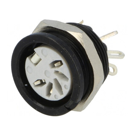 Soclu DIN 5 PIN 180° Lipire Argintat 34V 2A | Electronic-mag.ro | Componente Electronice