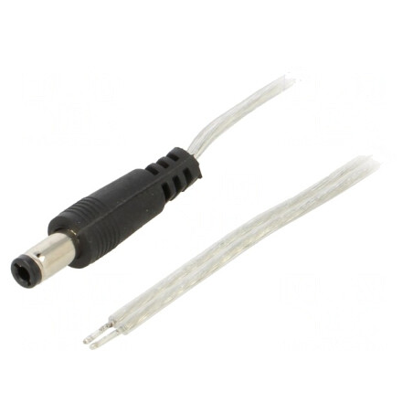 Cablu Audio 2x0,5mm2 cu Mufă DC 5,5/2,5 Transparent 3m | Electronic-mag.ro | Componente Electronice