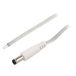 Cablu Alimentare DC 5,5/2,5 Transparent 3m 2x0,5mm2 | Electronic-mag.ro | Componente Electronice